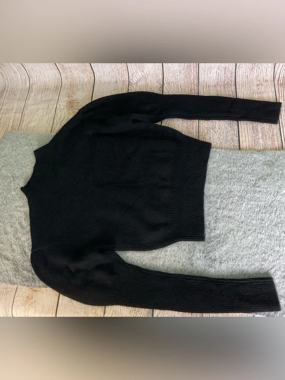 NWT Madewell Alpaca-Blend Mockneck Puff Sleeve Black Sweater Size XXS